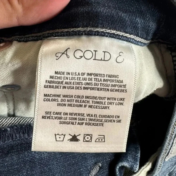 Agolde Anja Frayed Cutoff High Rise Denim Jean Shorts - Picture 5 of 11